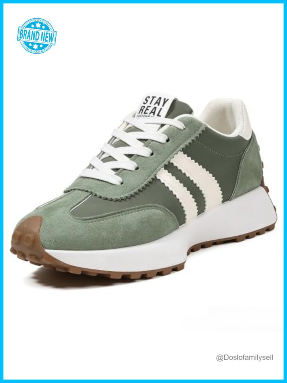 Faux Leather Platform Sneakers Thick Sole Breathable Walking Shoes Lace-Up
